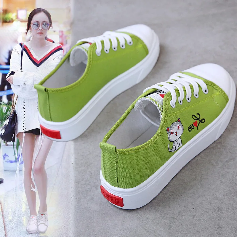 Новинка Женская парусиновая обувь на плоской подошве Женские теннисные