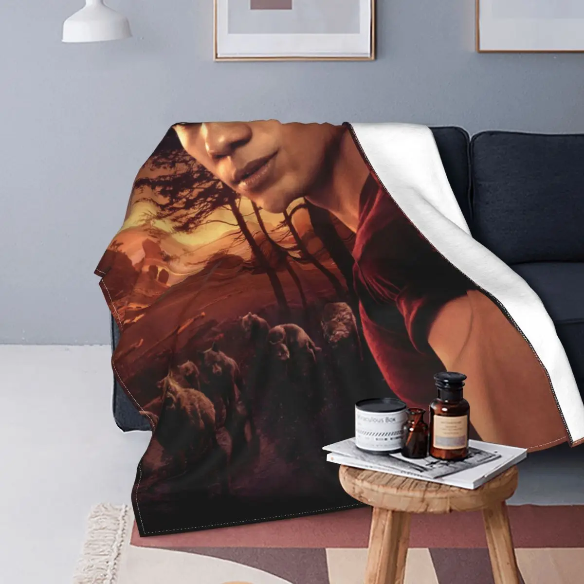 

The Twilight Saga Movie Fleece Throw Blanket Jacob Black Blankets for Bedding Office Lightweight Bedroom Quilt