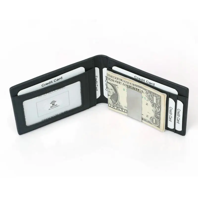 GENODERN RFID узор из углеродного волокна тонкий зажим для денег мужчин кожаный