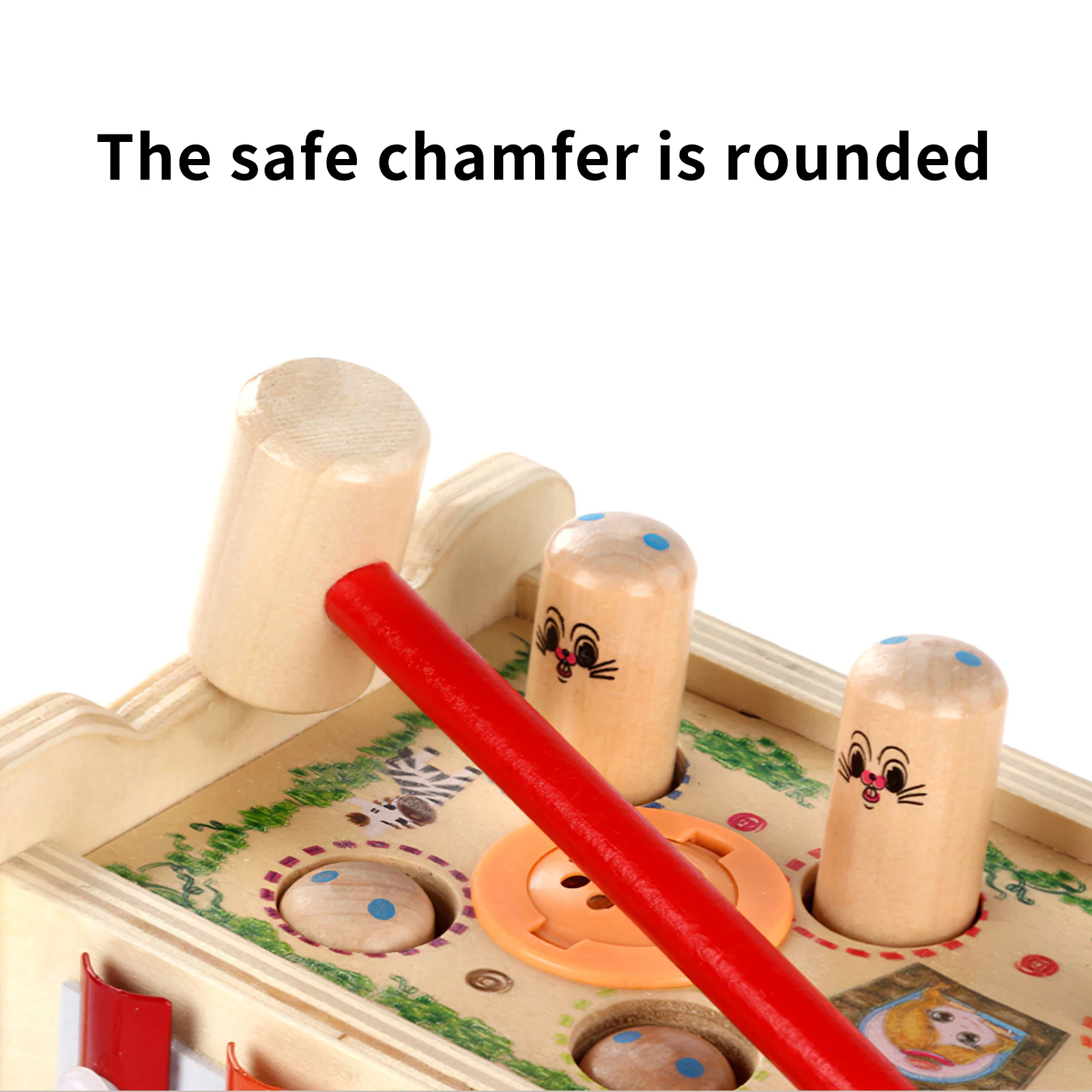 

Montessori Kids Hit Hamster Game Xylophone Instrument Toy Fun Cognize Clock Musical Hammering Pounding Bench Peg Whack Amole Toy