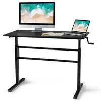 standing desk height adjustable sit to stand workstation wcrank handle hw65655
