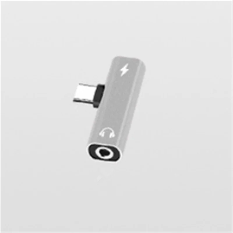 Серебристый 2 в 1 Тип C до 3,5 мм разъем для зарядки наушников конвертер usb type-C аудио адаптер для Xiaomi 6 huawei P10 mate 20 type C телефонов - Цвет: Серебристый