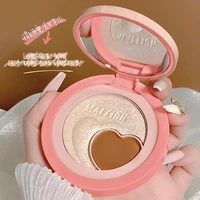 2 color makeup face blush palette mineral powder texture contour long lasting natural cheek blusher bronzer highlighter cosmetic