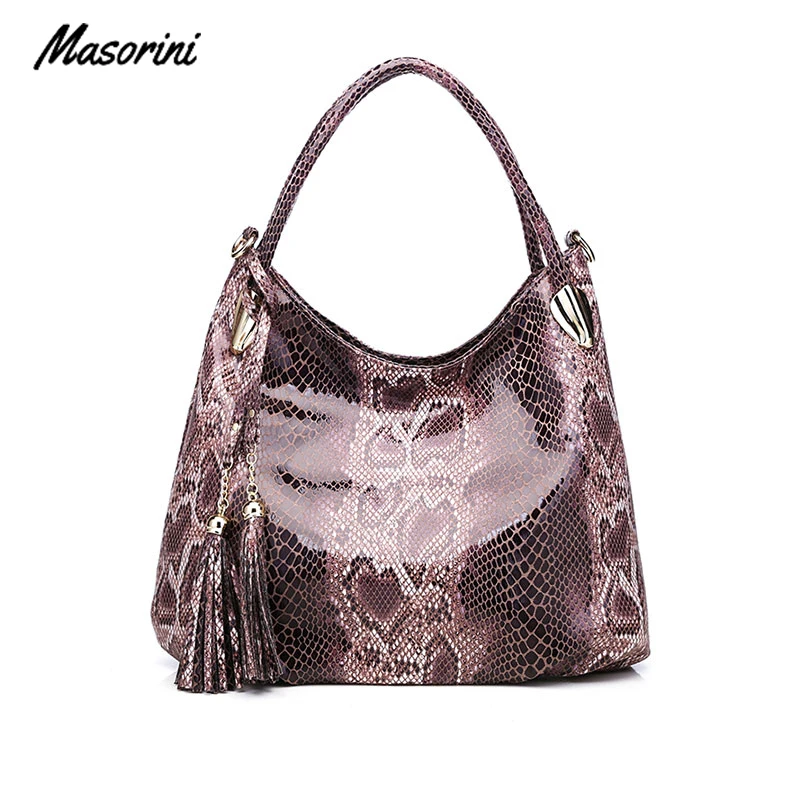 Кожаная женская сумка через плечо из искусственной кожи с модным принтом змеи