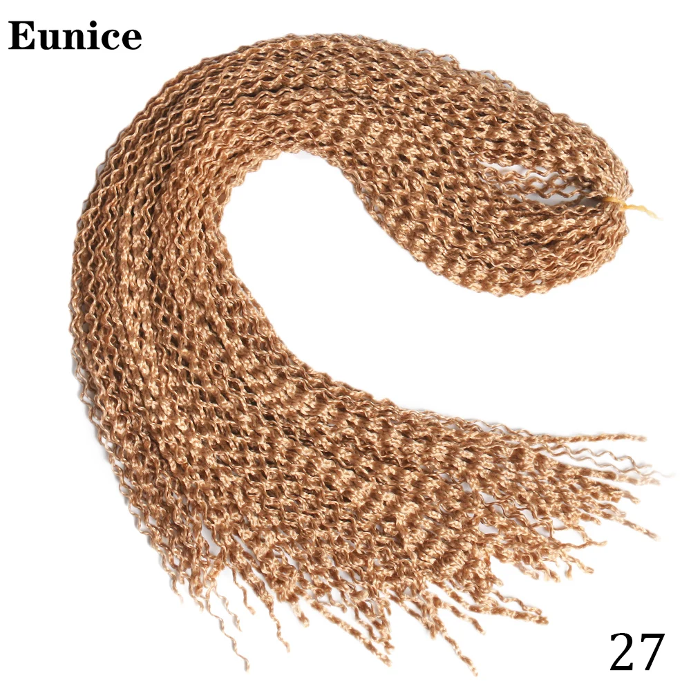 Eunice синтетические косички тонкие закрученные волосы 28 дюймов плетеные в