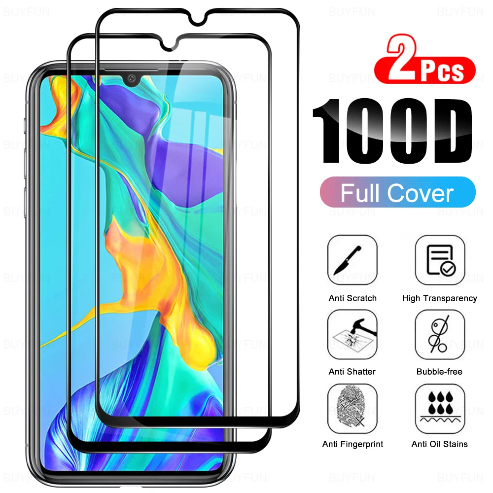 Черное закаленное переднее стекло для Huawei P30 P20 Lite Pro Защитная пленка экрана 9H P40Lite