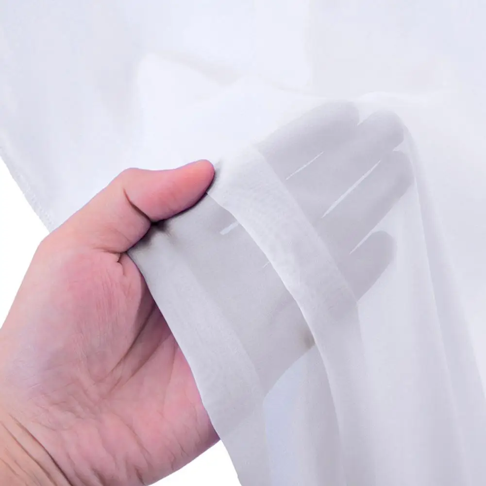 

2pcs White Curtains Chiffon Backdrop Drapery White Background Cloth Curtain For Birthday Parties Wedding Decoration 1.5x2.15m