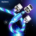 Магнитный кабель со светодиодной подсветкой, микро-USB Тип C, зарядное устройство, провод, шнур с 3-1 для Samsung, Xiaomi, iPhone, мобильный телефон, зарядный кабель