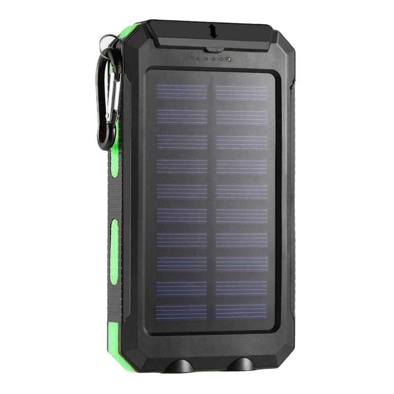 

Solar Power Bank Waterproof 20000mAh Solar Charger USB Port External Charger for Smartphone Power Bank with LED Light