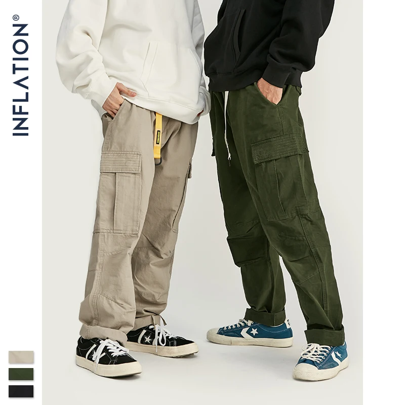Брюки карго INFLATION мужские на шнуровке модные штаны уличная одежда хлопковые