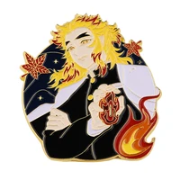 kimetsu no yaiba anime accessories lapel pins for backpacks manga badges on backpack new year gift brooch for clothes japanese