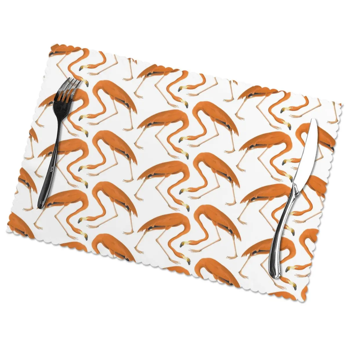 

Placemat for dining table Flamingos (2) Heat-resistant Kitchen Dining 6 PCS Accessories