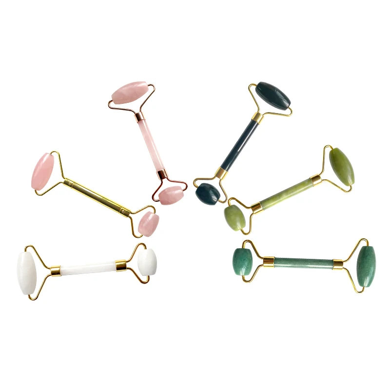 6 видов двойной нефрита роликовый лицевой массажер для лица похудения уход за