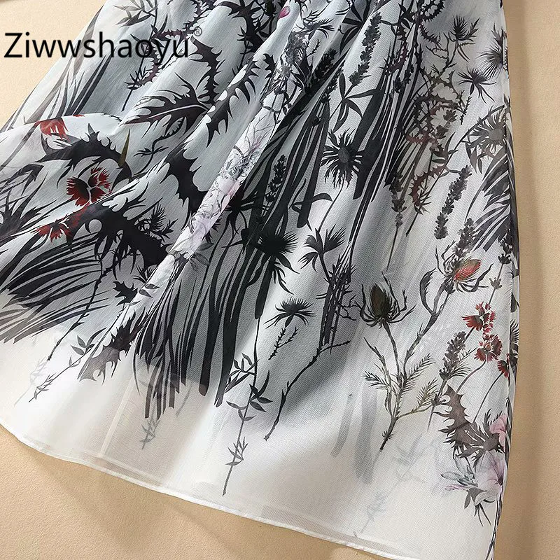 Ziwwshaoyu, сексуальные, прозрачные, черные, сетчатые, пэчворк, с принтом, половина рукава, весна-лето, брендовые, элегантные, длинные платья для женщин, новинка