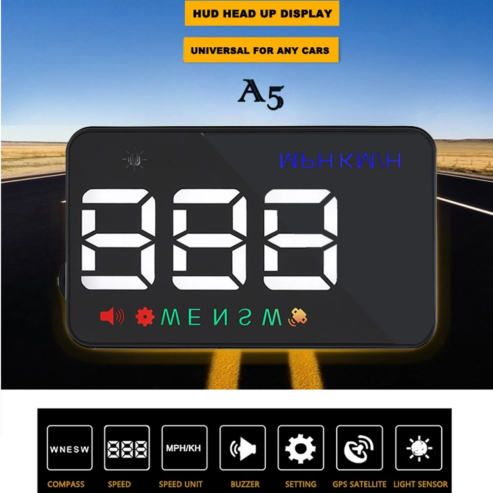 Дисплей на лобовое стекло HUD A5 A3 GPS навигатор отображение скорости|Проекционный