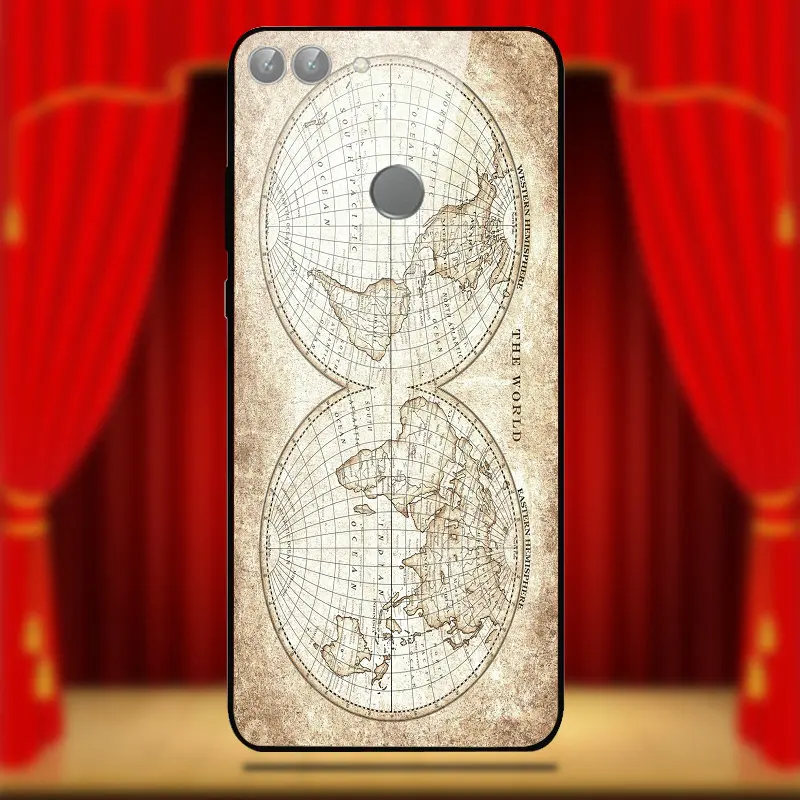 Ретро старинные карты мира закаленное стекло мобильный телефон чехлы для Huawei Honor