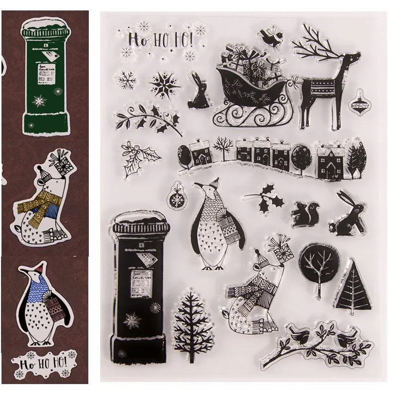 

Christmas Cutting Dies Match Combine Clear Stamps Mix Cute Animals Human Flower Pumpkin Letter Making Card T1609