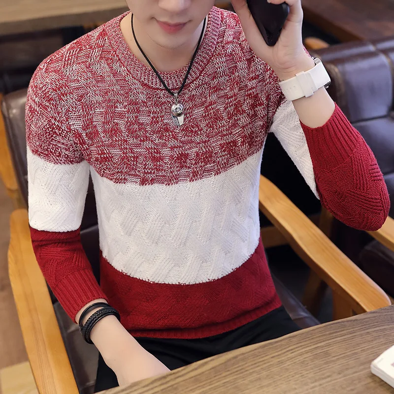 

Knitted Sweater Men Sweater Mens Fashion Pullovers Autumn and Winter Men's Long Sleeve Sweater casual Korean comfort Youth New