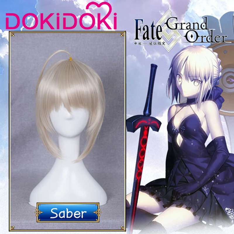 DokiDoki Fate/ночь косплей парик Arutoria Pendoragon Hair Woman Fate/Keep night Saber Cosplay Wig Alter|Игровые