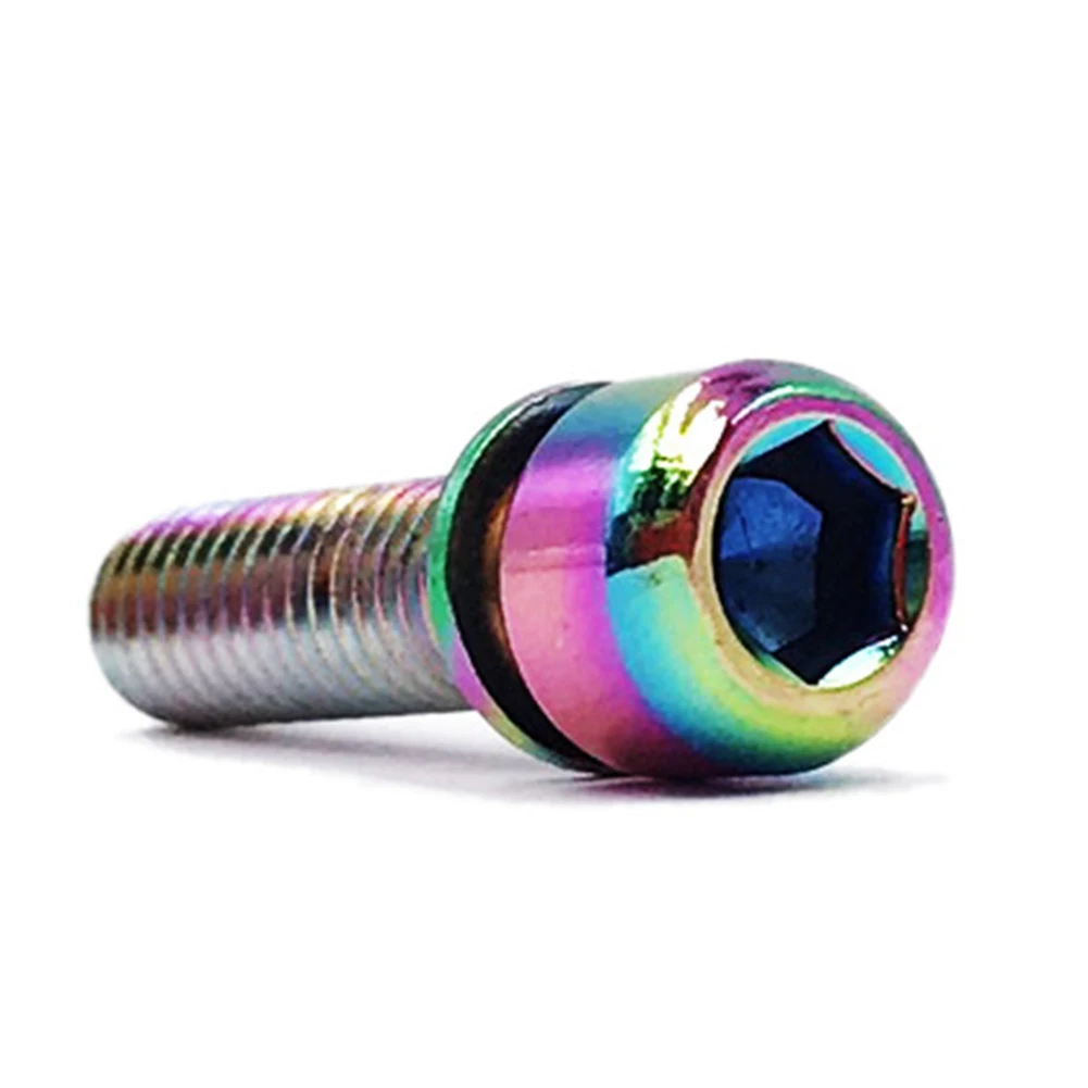 6 шт. велосипедные винты MTB ручки цветные с титановым покрытием M5 * 18 мм подставка