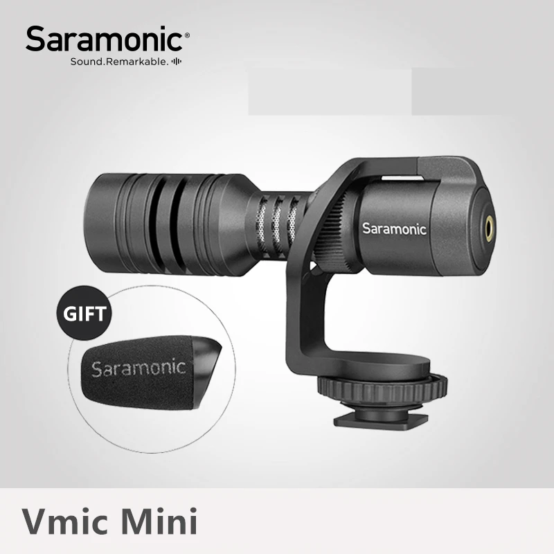 Мини конденсаторный микрофон Saramonic Vmic с кабелем TRS и TRRS для видеозаписи iPhone Android