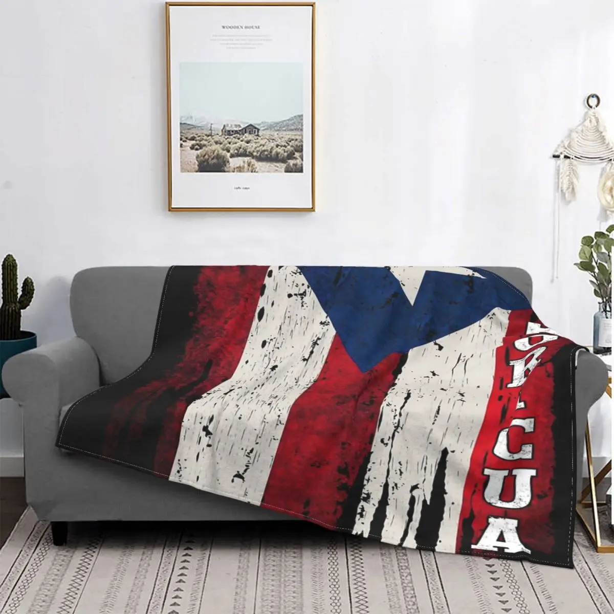 

Manta de Puerto Rico borihua Vintage, colcha para cama a cuadros, toalla, manta con capucha para playa, textil para el hogar de