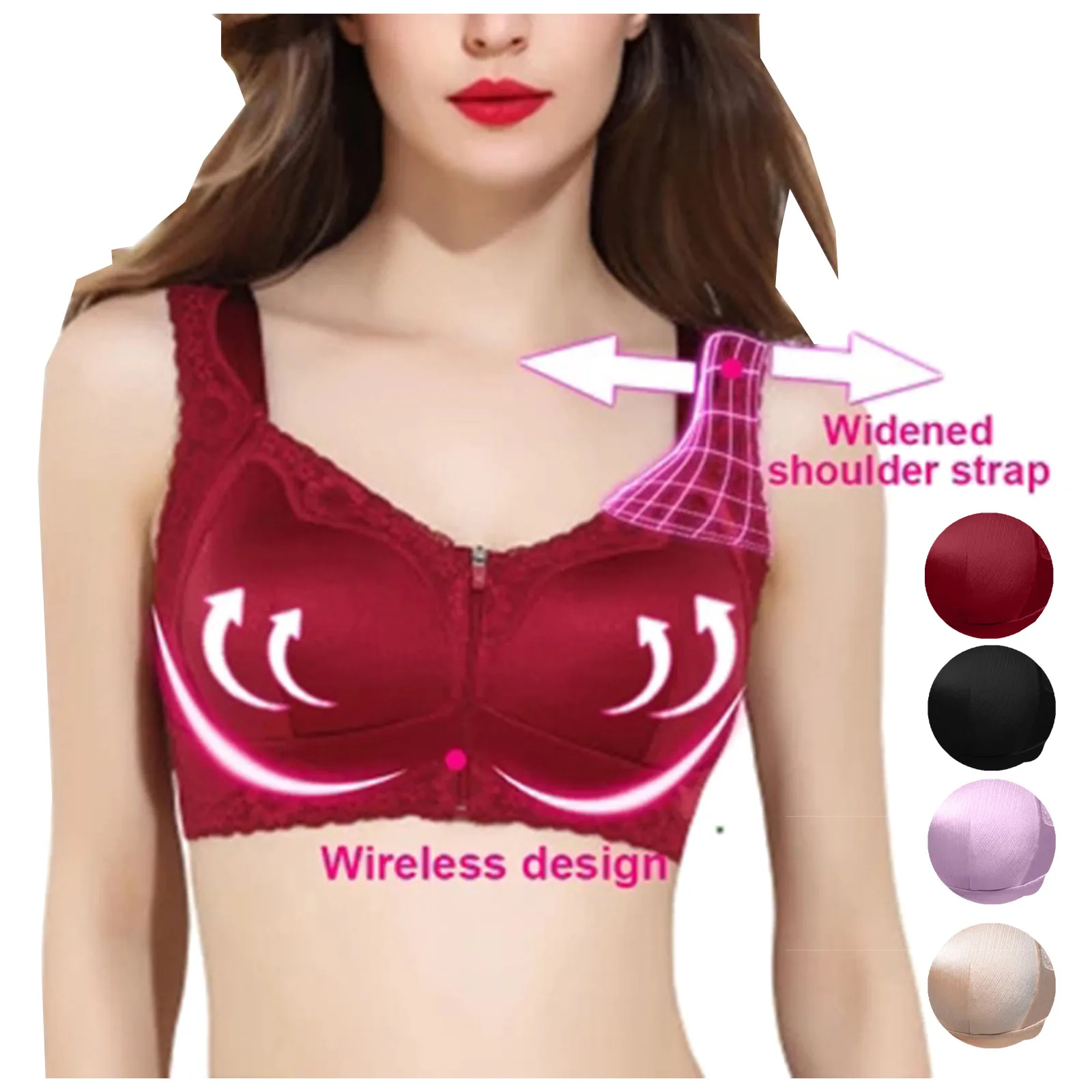 Женское нижнее белье бюстгальтер без косточек с эффектом пуш-ап дышащий атласный