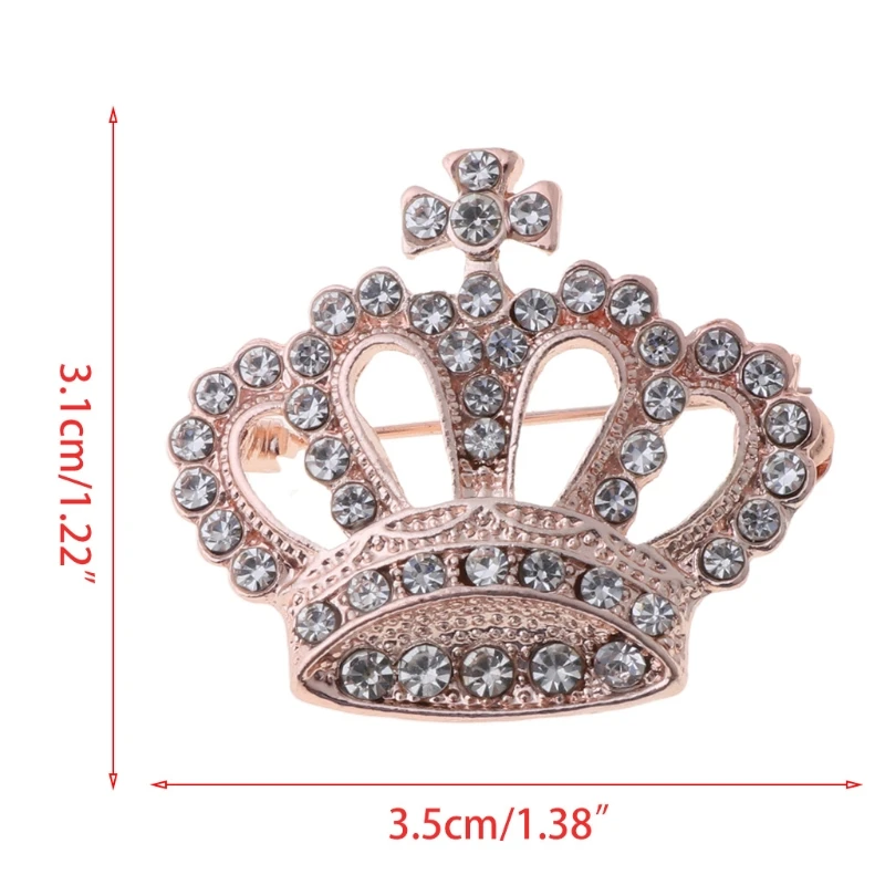 

Fashion Rhinestone Style Brooch Pin Crown Design Breastpin Vintage Wedding Gift