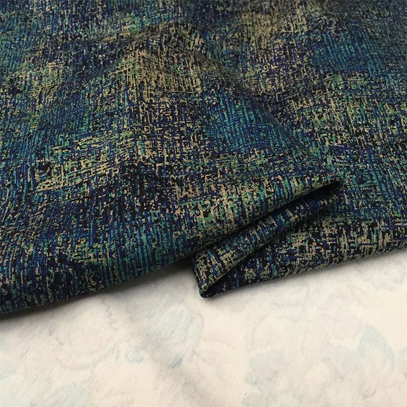 

European and American stretch cotton knitted high stretch fabric printed cotton color clothing diy high-end dress fabric