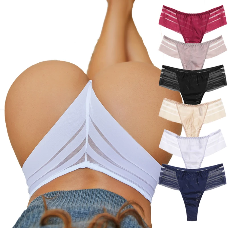 

Seamless Women Thongs Panties Female Perspective Patchwork G-String Sexy Low Rise Underpants See Through Girl Intimates Lingerie