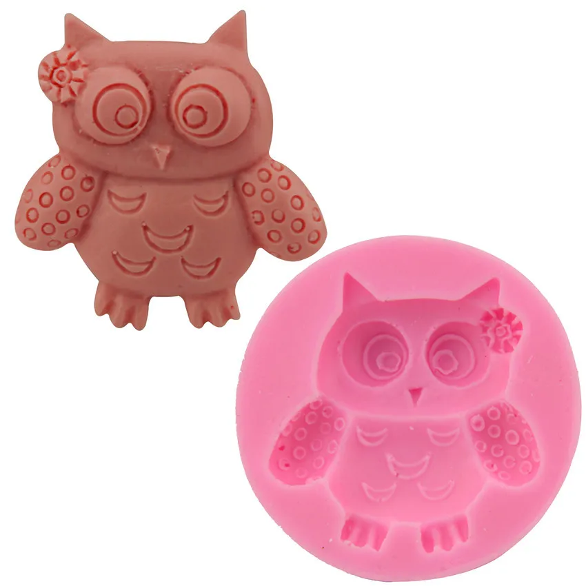 Дизайн с милой совой помадка для украшения торта форма из жидкого силиконовая DIY