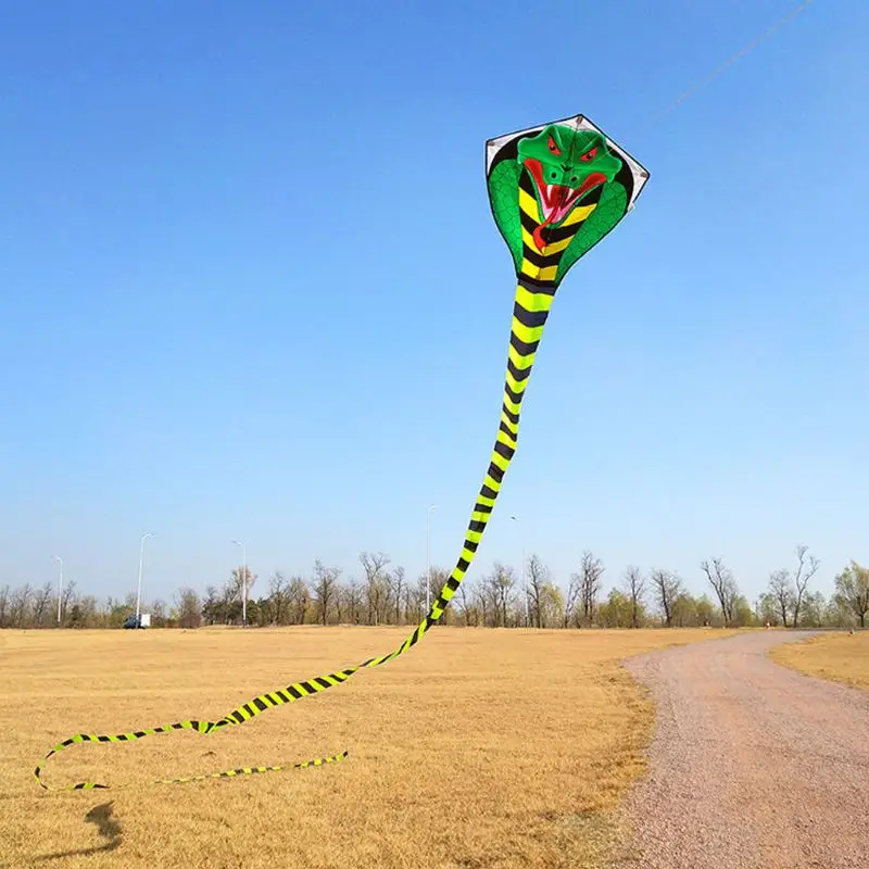 

8m/26.25ft 15m/49.21ft Cartoon Mamba Snake Kites FRP Rod Flying Sports Beach Kitesurf Children Gift Family Outdoor Sport