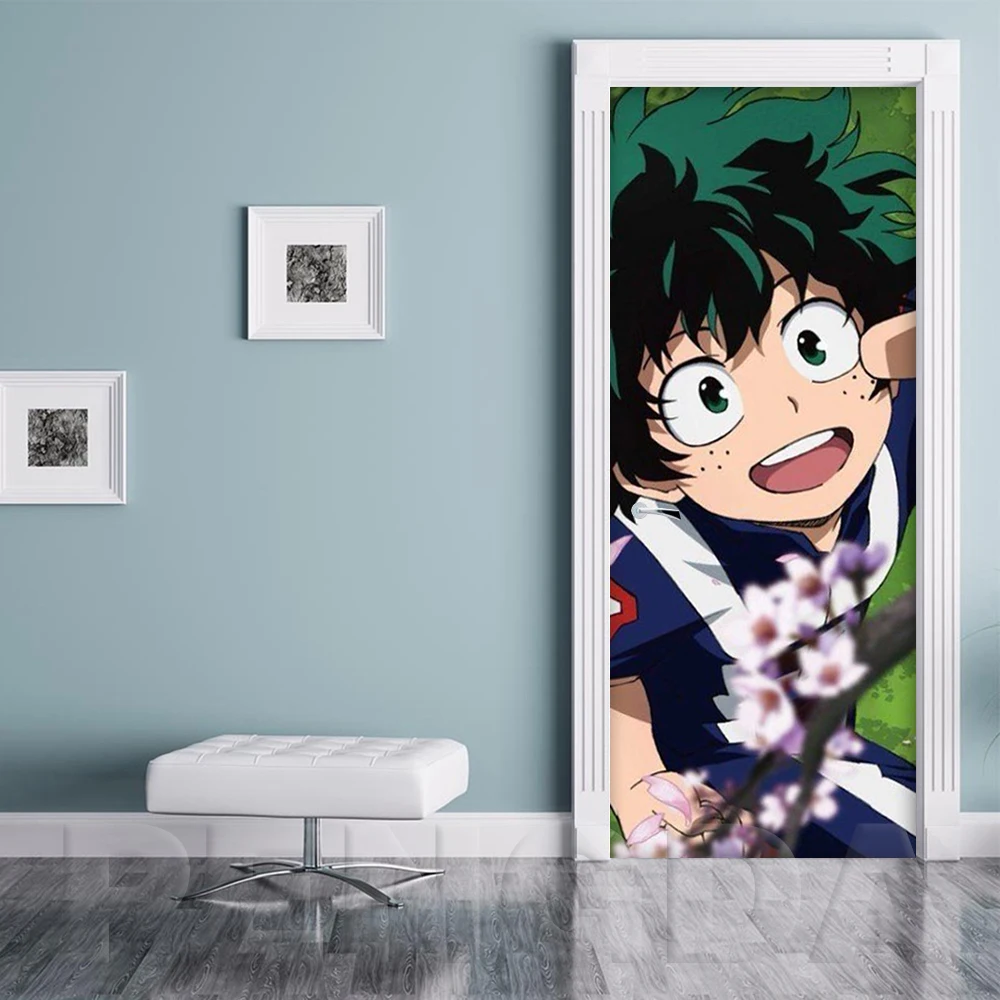 Self Adhesive Decal 3D Print Sticker Anime My Hero Academia Role Picture Home Decor Paper For Cabinet Door Waterproof Art Poster | Дом и сад