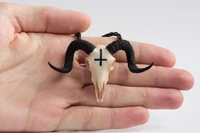 ram skull pendant necklace 3d printedoccult baphomet wicca evil goat skull necklace horned devil punk gothic