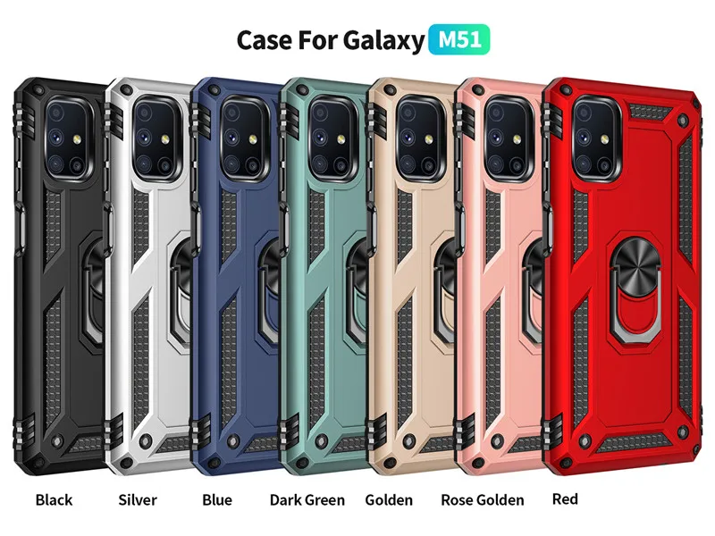 

Magnetic Stand Case for Samsung Galaxy M51, Shockproof Armor Case for Galaxy M01, M10, M20, M30, M40, M30S, M21, M31, M31S
