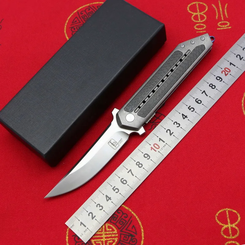 Складной нож LOVOCOO S35VN blade CF + титановая ручка Карманный Походный для выживания
