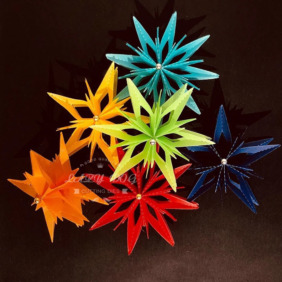 3D металлические Вырубные штампы в виде цветов и звезд искусственное рельефное