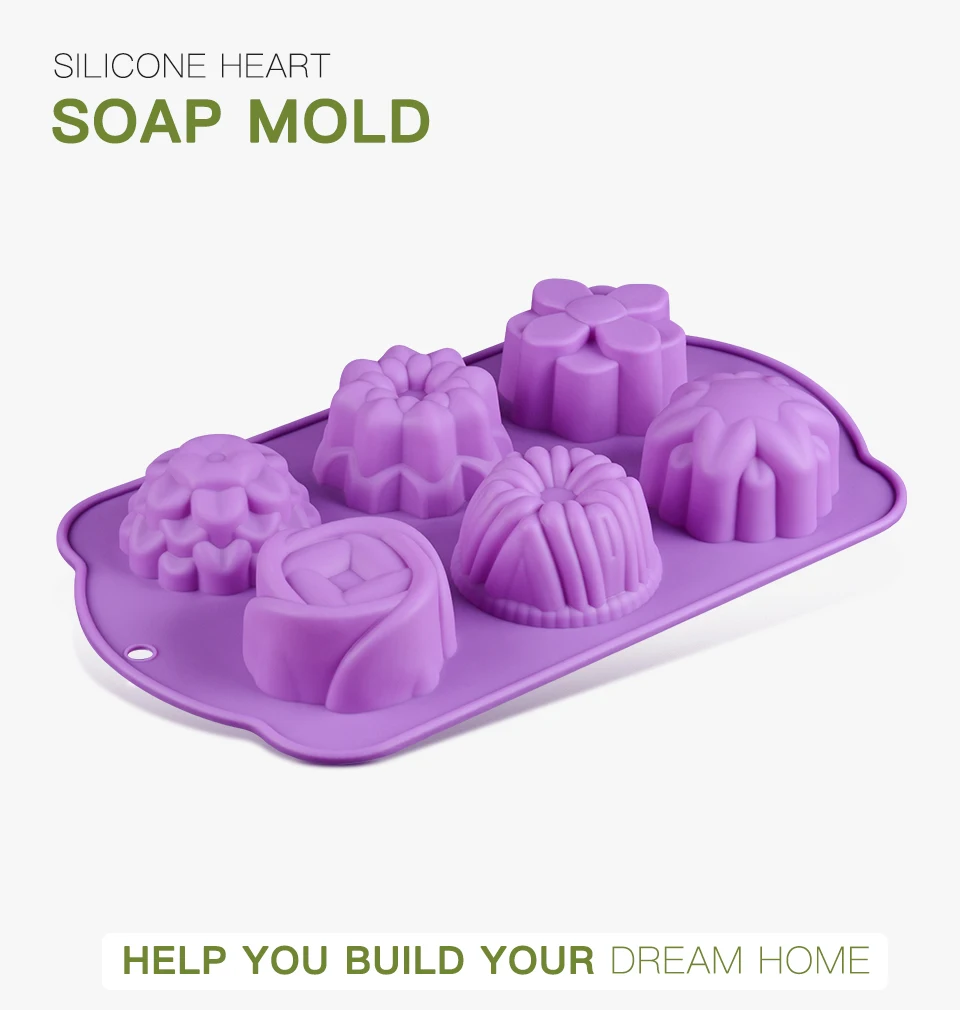 SJ Новые силиконовые формы для мыла цветок Ассорти силиконовые формы для DIY ручной работы мыло ручной работы делая капкейк, кекс, пирог выпечки