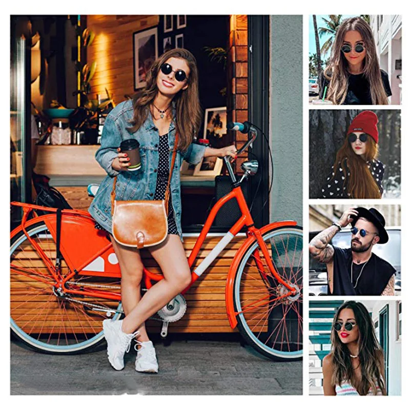 Круглые Солнцезащитные очки в стиле ретро металлические черные солнцезащитные