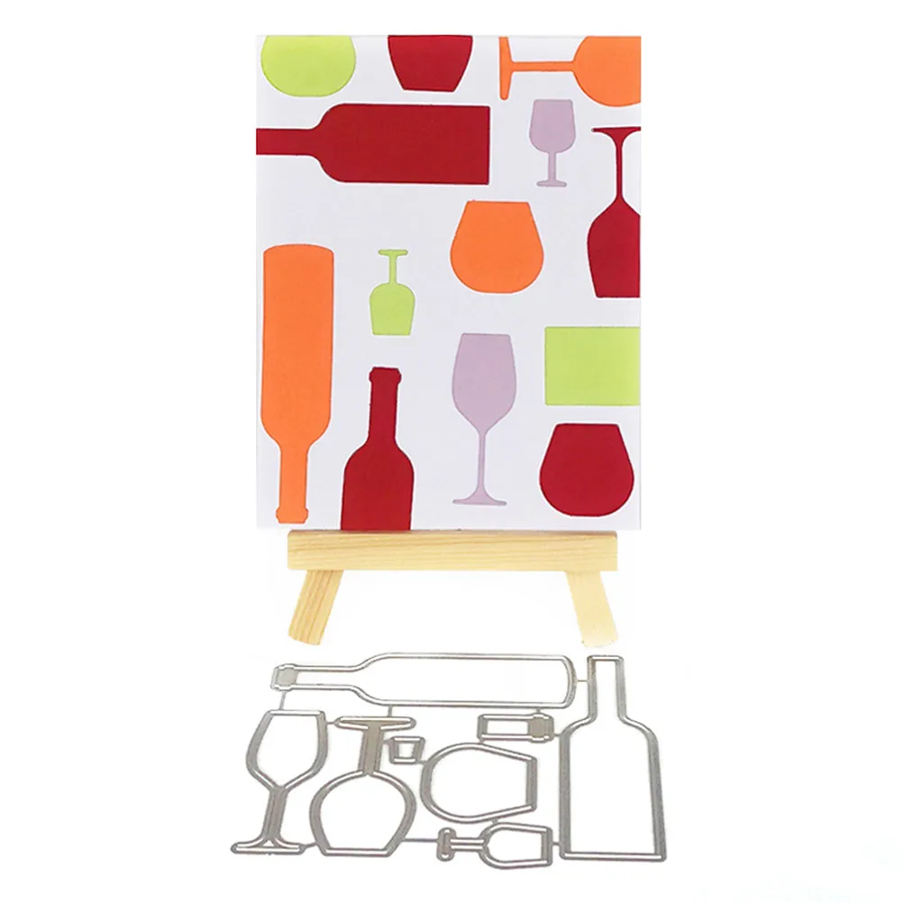 

New 1Pcs Silver Wine Bottle Design Metal Cutting Die Stencils For DIY Scrapbooking/Photo Album Decor Embossing DIY Paper Cards