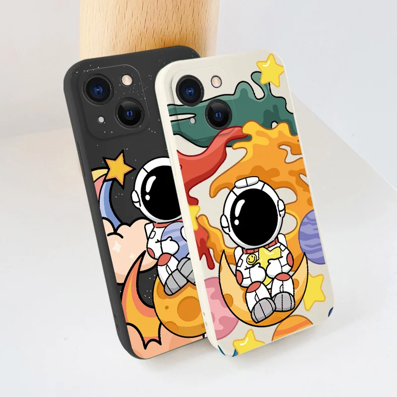 

Oil Painting Astronaut Soft Case For iPhone 13 12 Pro Max Mini 11 Pro Max X XR XS MAX SE2020 8 7 Plus 6 6S Plus Phone Cover