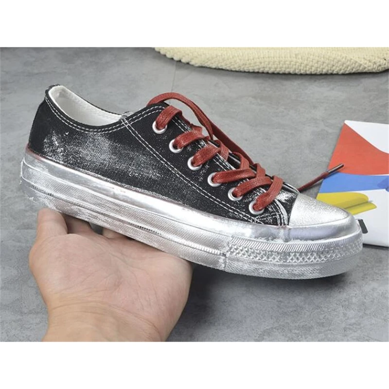 Туфли женские в Корейском стиле плоская подошва со стразами Ретро стиль грязные