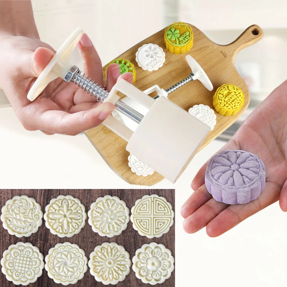 

75g Hand-Pressed Moon Cake Mold DIY Baking Pastry Round Mould Three-Dimensional Mold, Mung Bean Cookie Pastry Bake Tool