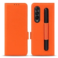 luxury leather wallet case for samsung galaxy z fold 3 phone protective cover for galaxy z fold 3 case with stylus s pen holder