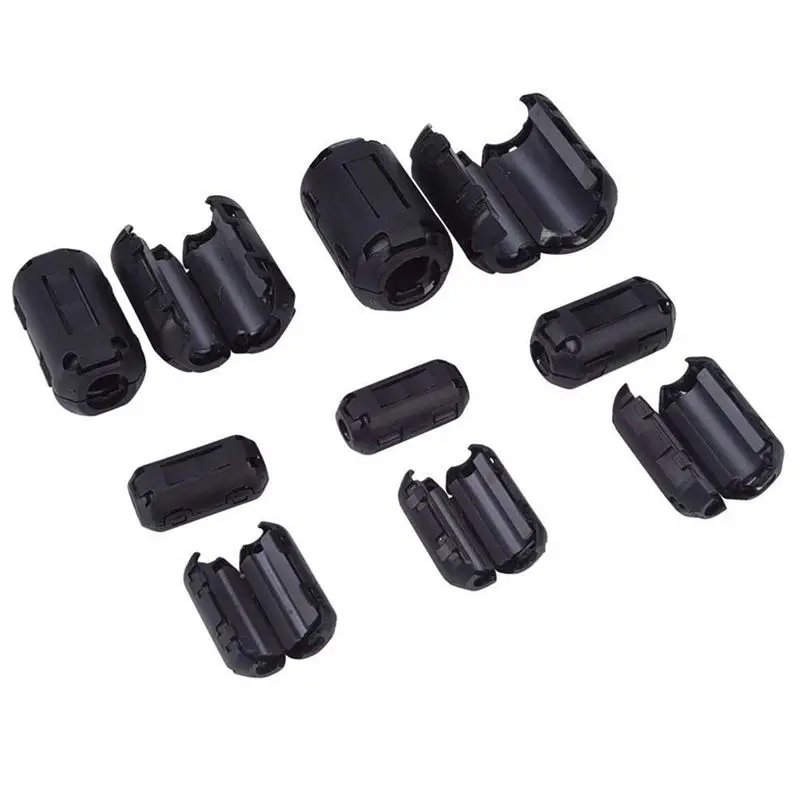 20 Pieces Clip-on Ferrite Ring Core RFI EMI Noise Suppressor Cable Clip for 3mm/ 5mm/ 7mm/ 9mm/ 13mm Diameter Black | Обустройство