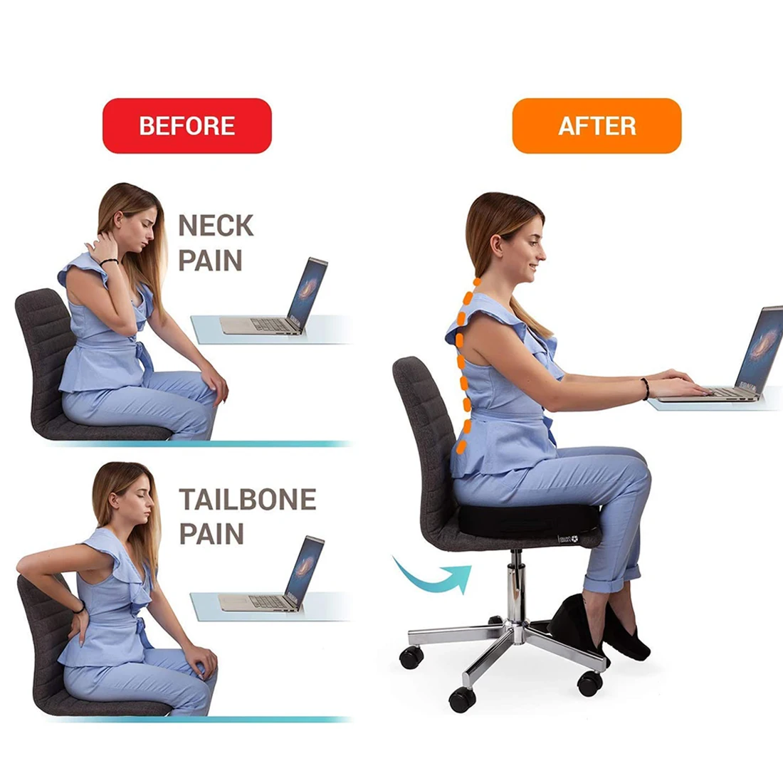 売る カーシートクッションマット尾骨整形外科低反発椅子マッサージマットスローリバウンドウエストサポートオフィス健康