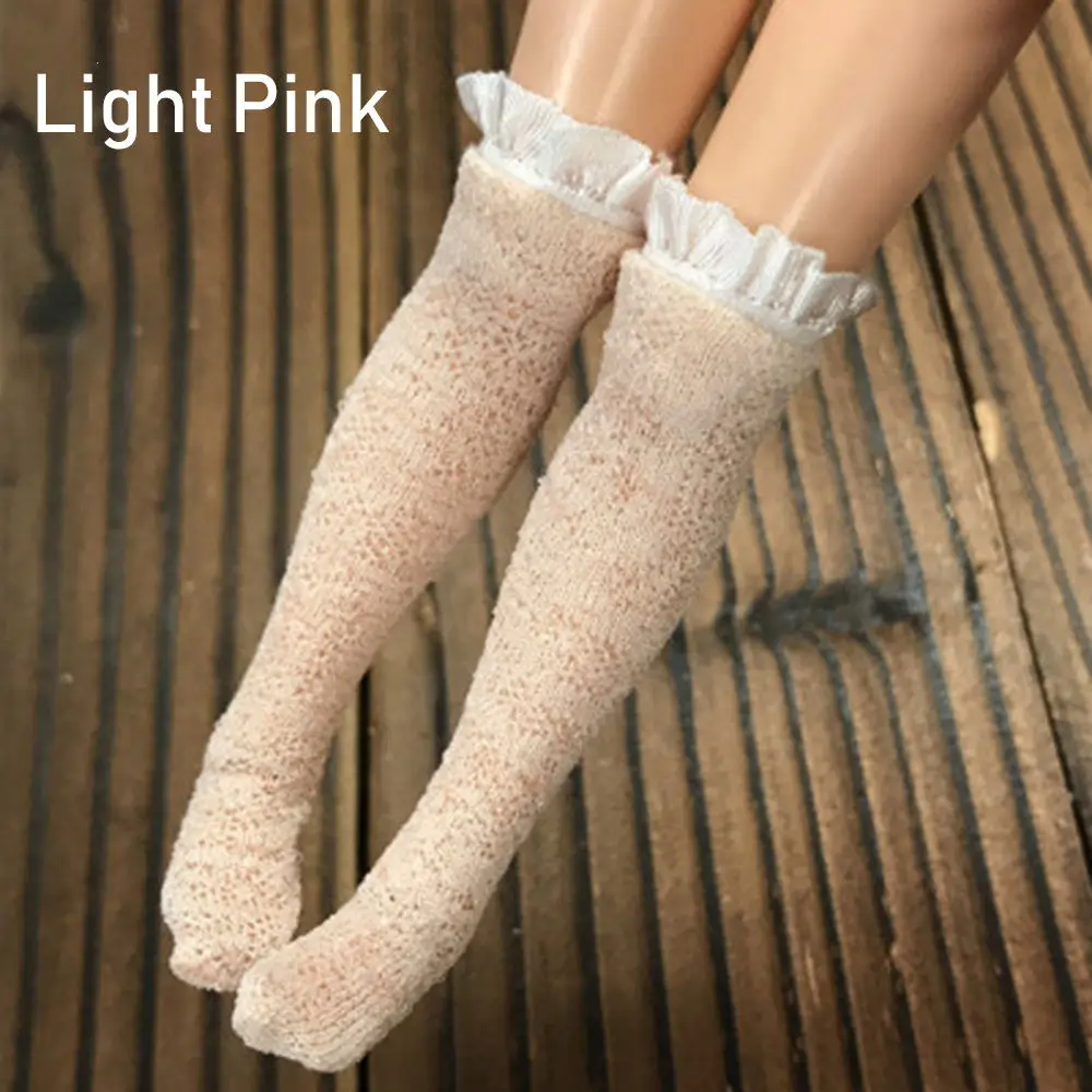 light pink 1 пара кружевных носков для 1/6, кукольные Чулочные изделия, аксессуары для детской одежды для девочек, рождественский подарок, игрушки для детей, сделай сам, украшение куклы - Цвет: light pink