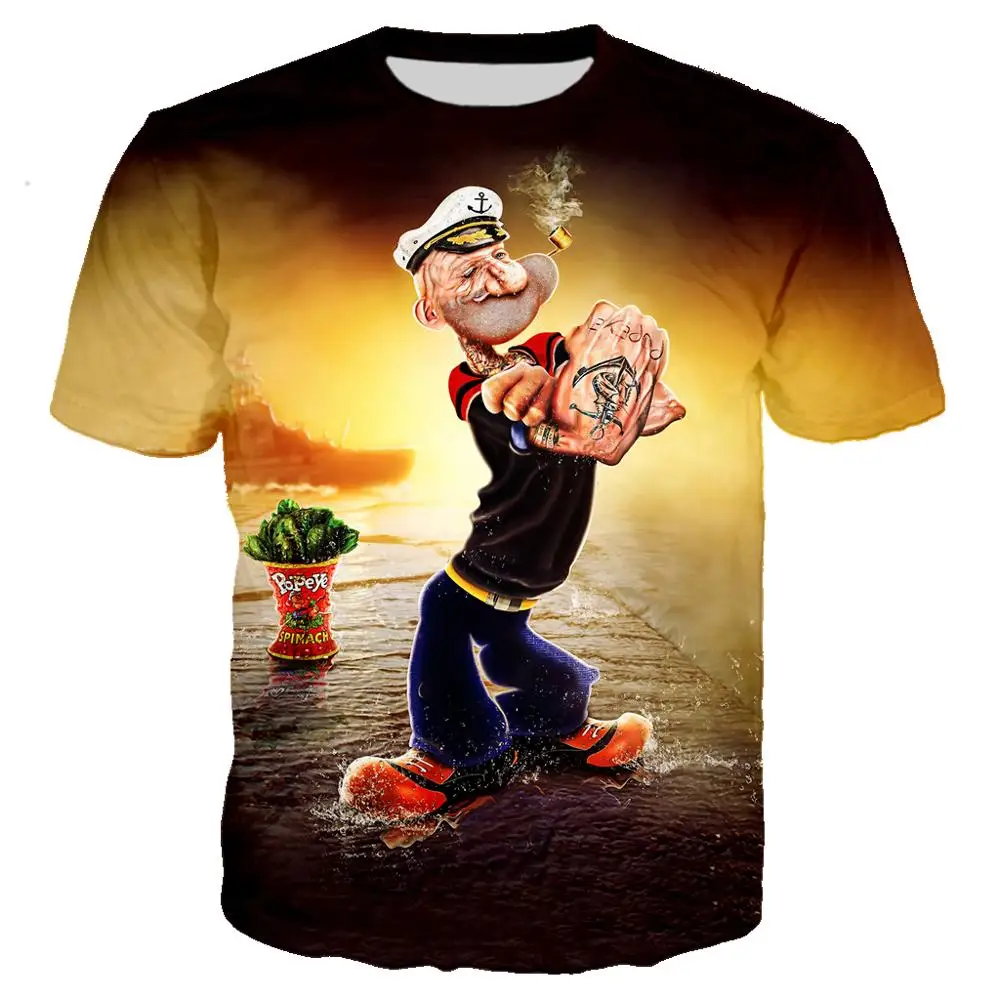 

Cartoon Popeye Harajuku Anime Hot Sale Men Women Unisex 3D Clothing T-Shirt Sweatshirts Top Tees Plus Size 6XL Ins Tshirt Funny