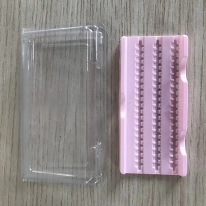 Прозрачная коробка для хранения ресниц и макияжа с держателем