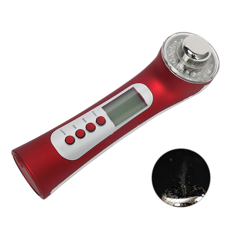 Перезаряжаемый гальванический массажер для лица 5 в 1 светодиодный светильник